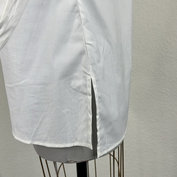 Lafayette 148 New York Sea Amy Off Shoulder Blouse in White Poplin - Picture 6 of 10